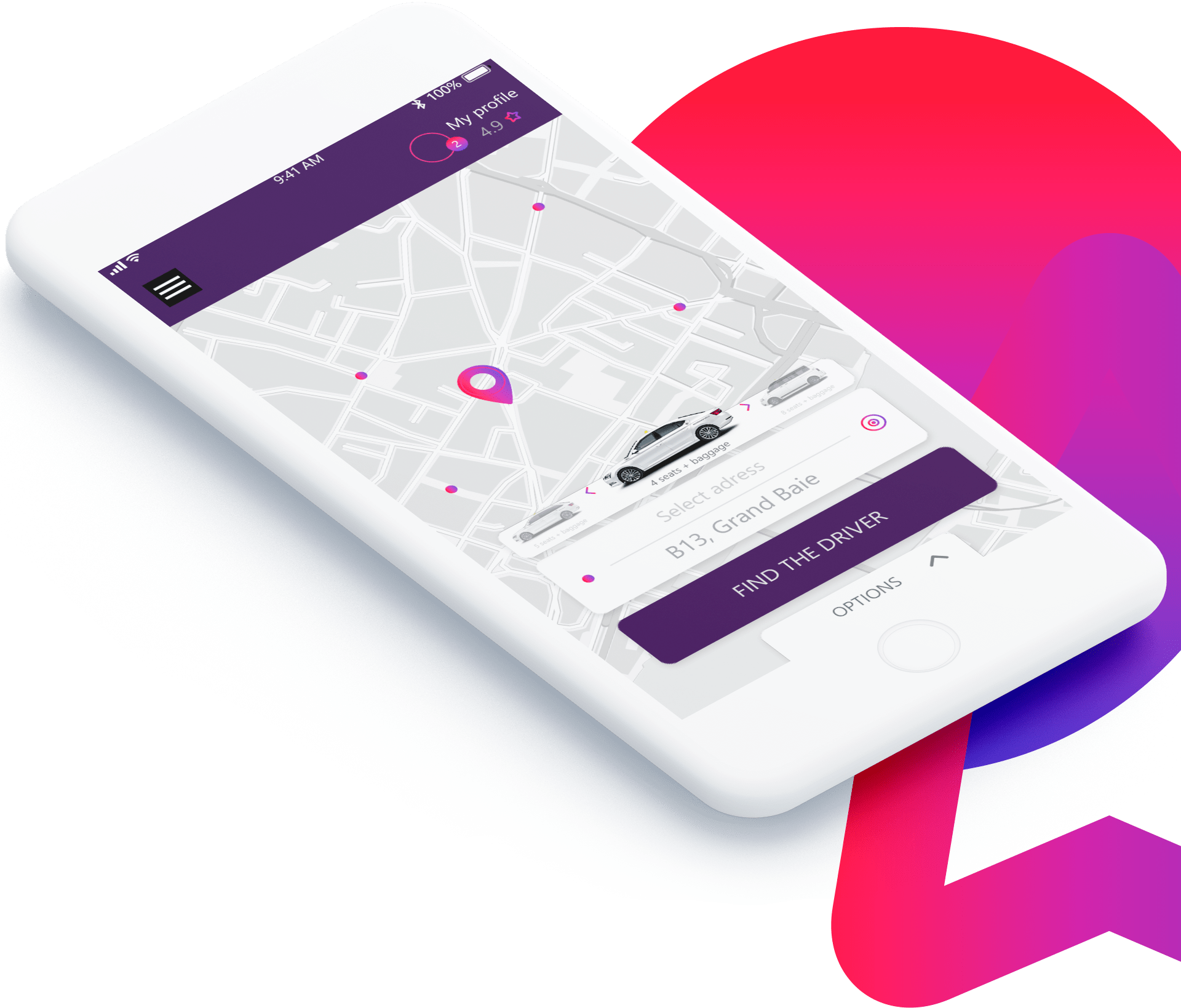 UI artlime projektowanie aplikacji mobilnej taksówka uber