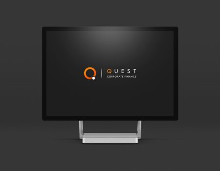 Logo grafika i identyfikacja wizualna firmy Quest Corporate Finanse