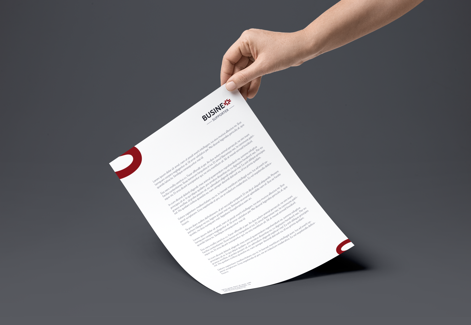identyfikacja wizualna business supporter projekt papier firmowy