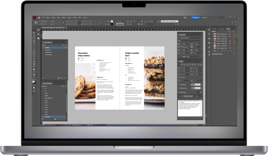 Folder reklamowy w indesign. Kolory w folderze reklamowym