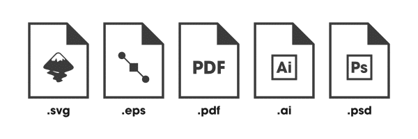 Przykład różnych formatów plików graficznych dla logo.