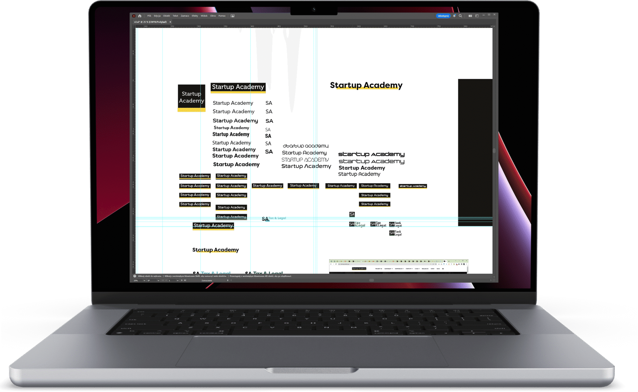 Nowe logo Startup Academy projekt w programie graficznym