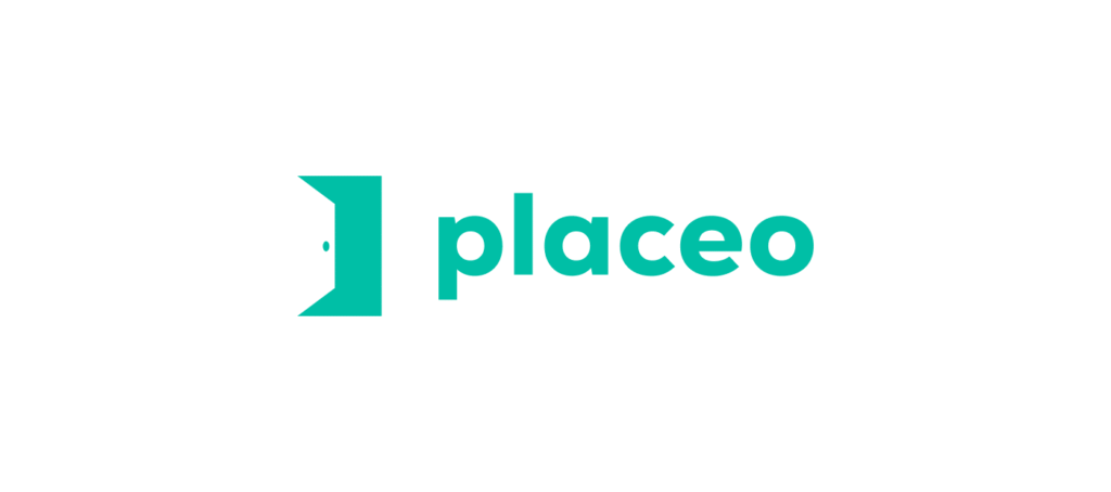 Projekt logo Placeo – logotyp w kolorze turkusowym na białym tle