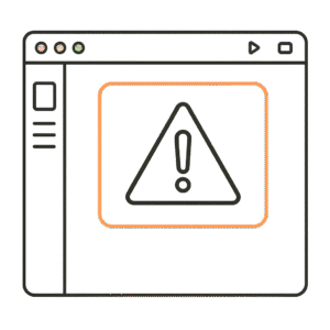 ikona okna ppt pokazująca błąd lub uwagę