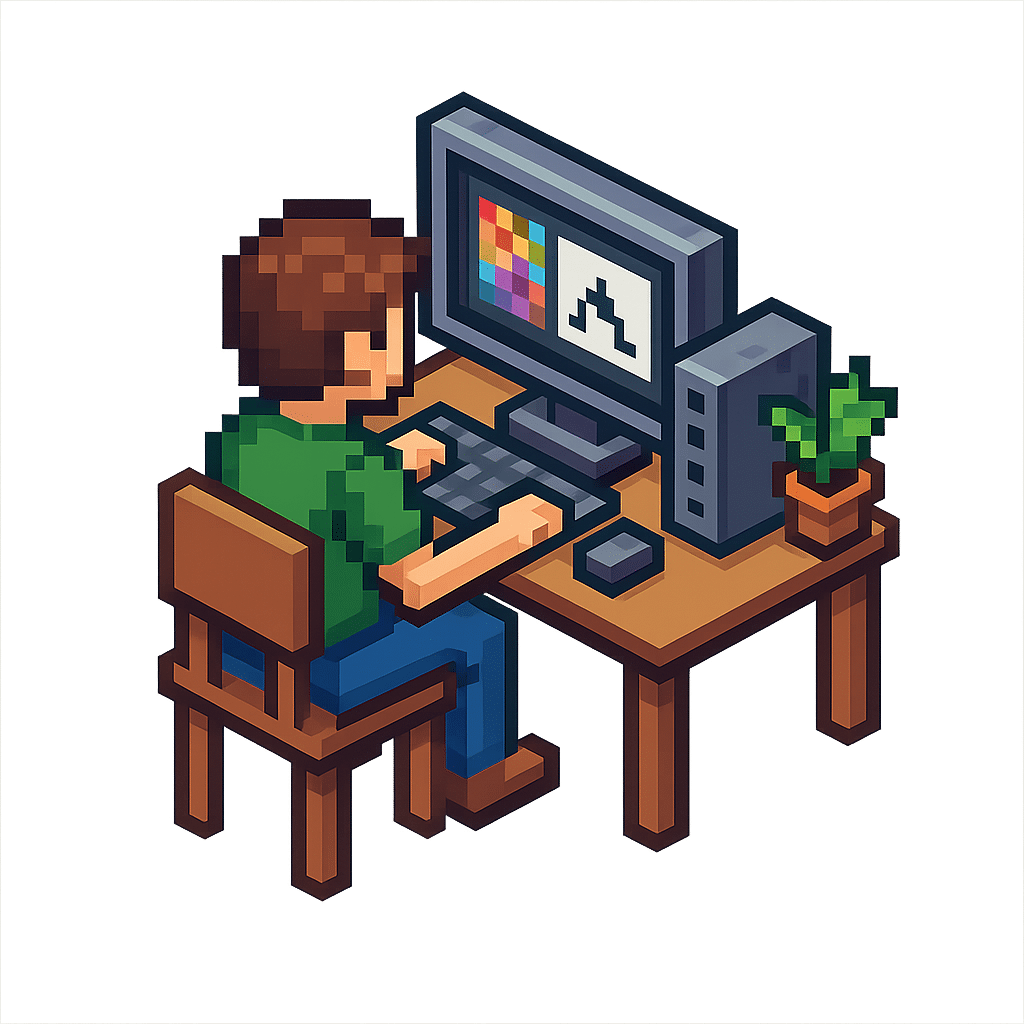 Grafik komputerowy freelancer pracujący zdalnie